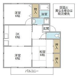 クレセント 3DKの間取図画像