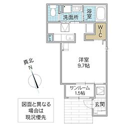 リーベンハイムK ワンルームの間取図画像