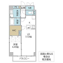 プロシード水戸2 1LDKの間取図画像