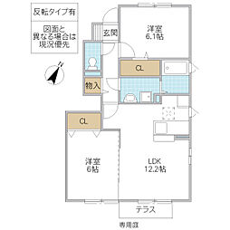 ヴァレンティーナD 2LDKの間取図画像