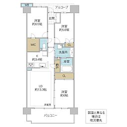 プラウド水戸三の丸 3LDKの間取図画像