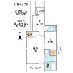 サニーメゾン前島 1SKの間取図画像