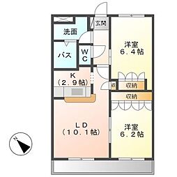 クレスト 2LDKの間取図画像