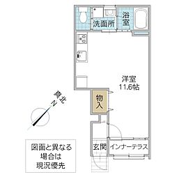 レーガベーネ勝田本町 IV ワンルームの間取図画像