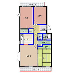 ルミエール緑岡B 3LDKの間取図画像