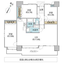 サーパス末広町 3LDKの間取図画像