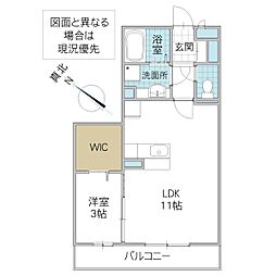 アークトゥルス 1LDKの間取図画像