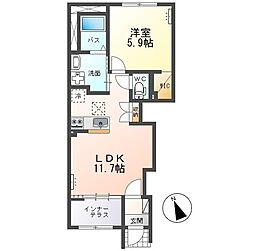 KY トリニティ(KY Trinity) 1LDKの間取図画像