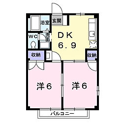 MCM 2DKの間取図画像