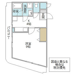 ソレイユルヴァン 1Kの間取図画像