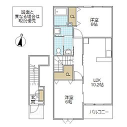 セピアコートSB 2LDKの間取図画像