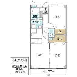 ペアガーデンフラント 2LDKの間取図画像