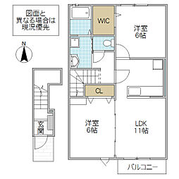 レジデンス和 2LDKの間取図画像