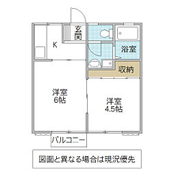 武田ハイツ 2Kの間取図画像