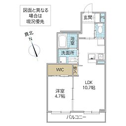 メセナグランデ千波 1LDKの間取図画像