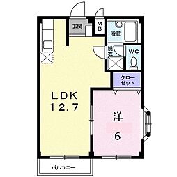 WelcomeHome 1LDKの間取図画像