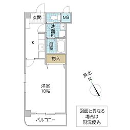 カーサ・エスペランツァ 1Kの間取図画像