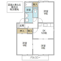 コーポ川上A 3DKの間取図画像
