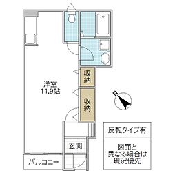 アメニティーハウス ワンルームの間取図画像