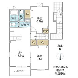 ムーンスカイ 2LDKの間取図画像