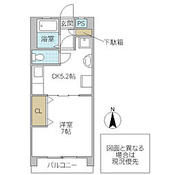 コーラルトップ 1DKの間取図画像