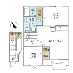 GENERALC棟 2LDKの間取図画像