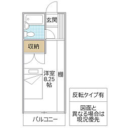 ロイヤルヒルズ高野 ワンルームの間取図画像