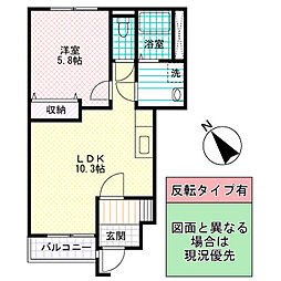 EASTVILLA 1LDKの間取図画像