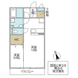シュエットププレ 1LDKの間取図画像