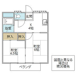 ホワイトコーポ 2Kの間取図画像