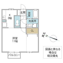 アムルーズ・K 1Kの間取図画像