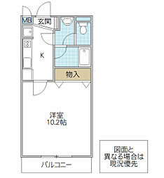 フォーライフヴィラ五軒町 1Kの間取図画像