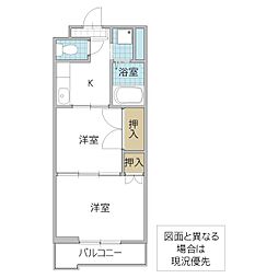 栄國マンション 2Kの間取図画像