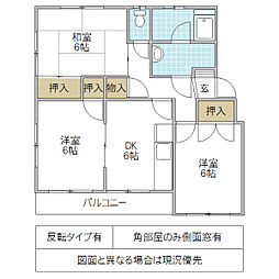 ときわハイツA 3DKの間取図画像
