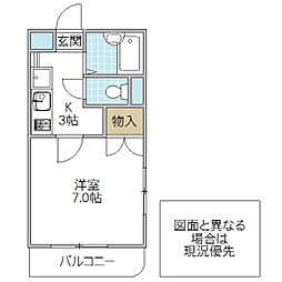 FORLIFE新荘 1Kの間取図画像