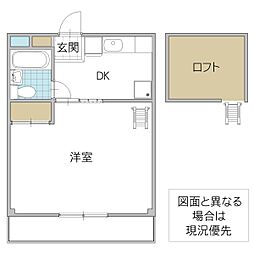 メゾン・ド・メープル 1DKの間取図画像
