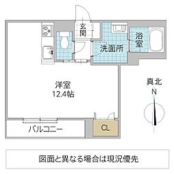 シャーメゾンカーネH ワンルームの間取図画像