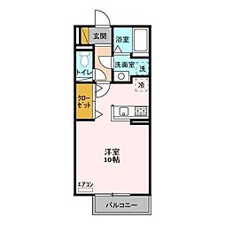 セジュール東石川 ワンルームの間取図画像