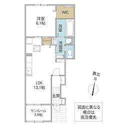 ブリスエイエム2 1LDKの間取図画像