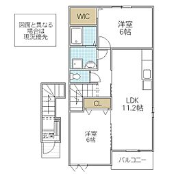 フォレスト1 2LDKの間取図画像