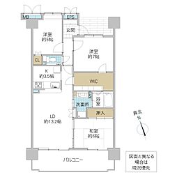 サンフォレスト水戸 3LDKの間取図画像
