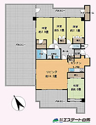 エステスクエア武蔵藤沢 4LDKの間取図画像