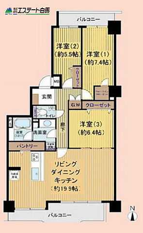 間取り ガーデンハイツ小平2番館 5階/-