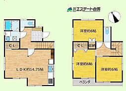 所沢市下安松　中古戸建 3LDKの間取り