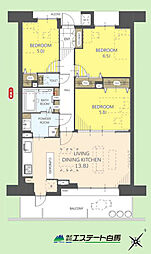 レクセルプラッツァみずほ台 3LDKの間取図画像