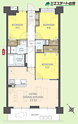レーベングランヒルズ朝霞台 3LDKの間取図画像
