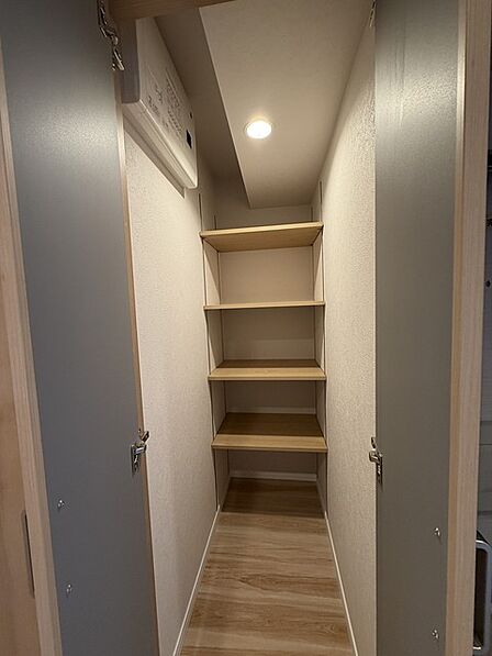 収納豊富な間取りで家の中がスッキリ片付きそうです。玄関の横