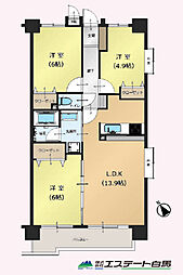 朝日パリオ上福岡 3LDKの間取図画像