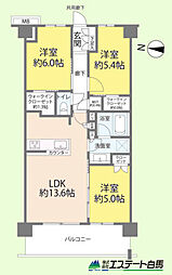 リビオ東伏見公園 3LDKの間取図画像