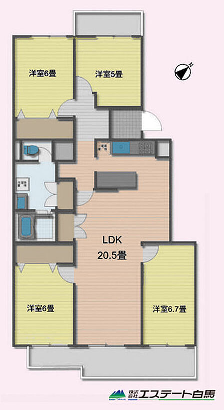 広々とした約20.5帖のLDK
